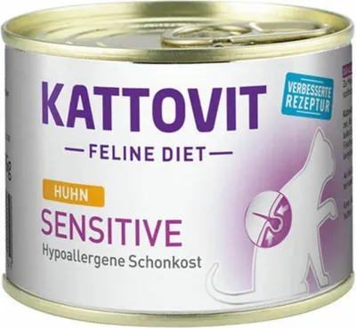 Image de Kattovit 185 g x 12, Alimentation pour chats sensibles au poulet, paquet