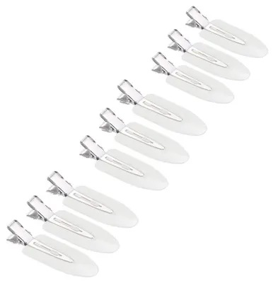 Image de Barrettes sans couture [9 pièces], épingles à cheveux, pinces à boucles, épingles-pinces à boucles, barrettes qui ne se plient pas pour la coiffure et le maquillage (blanc)