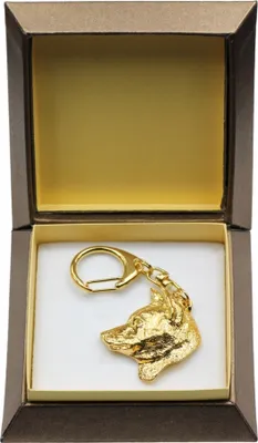 Produktbild von Shiba Inu - Vergoldeter Schlüsselanhänger mit Hund in Geschenkbox, Handtaschen-Dekoration, Luxus-Accessoire der Marke Art-Dog