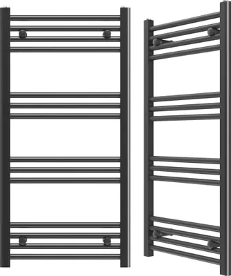 Obrázok produktu pre Granitan | Radiátor Breno - 50x100 cm - čierny - moderný dizajn - ohrievač uterákov