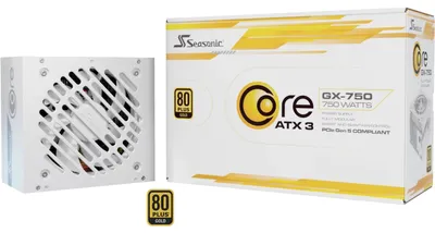 Produktbild von Seasonic CORE GX-750, 750 W, 100 - 240 V, 50/60 Hz, 11 - 5.5 A, 100 W, 744 W