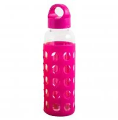 Immagine prodotto di H&H Bottiglia In Vetro Borosilicato E Silicone, 360 Ml, Fucsia