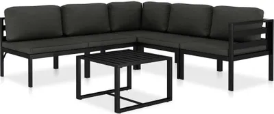 Immagine prodotto di The Living Store Set da giardino 6 pezzi con cuscini alluminio antracite