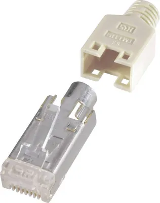 Produktbild von Renkforce H9540.1-10 RJ45-Steckverbinder, geschirmt CAT5e H9540.1-10 Stecker, gerade Pole: 8P8C Beige 10 St.