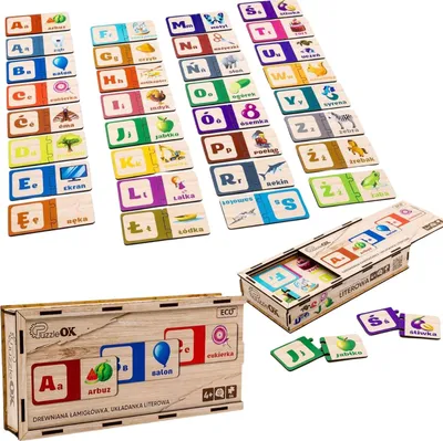 Zdjęcie produktu dla Puzzleok Drewniana Układanka Literowa - Nauka I Zabawa Dla Dzieci
