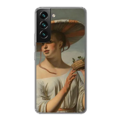 Produktbild von MuchoWow® Handyhülle Schutzhülle Hülle für Samsung Galaxy S22 Mädchen mit breitem Hut - Gemälde von Cäsar Boëtius van Everdingen Silikon Softcase Handy Hülle - Mobiltelefonhülle