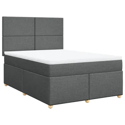 Produktbild von vidaXL Boxspringbett mit Matratze Dunkelgrau 140x200 cm Stoff
