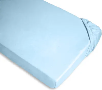 Produktbild von Baumwoll Jersey Spannbetttücher für Babys 70 x 140 cm,  Hellblau