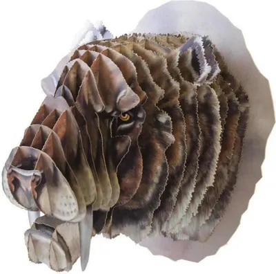 Produktbild von 3D Tierkopf Säbelzahntiger als Wanddekoration