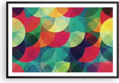 Produktbild von Gerahmtes Poster - Schwarzer Rahmen - Farben Räder Abstraktion - 91,5x61 cm - Wand Bild - Wanddeko - Wandbilder - Kunstposter - Wandposter - Bilderrahmen - Bilder - Kunstdruck - P2BAA91x61-4701