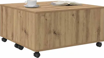 Image de Table basse Chêne artisanal 75 x 75 x 38 cm Bois d'ingénierie