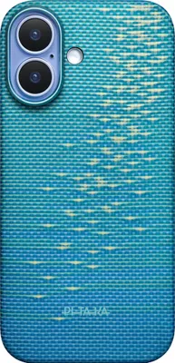 Image de Pitaka Ultra Slim Coque iPhone 17 – Compatible avec MagSafe – Bouton de contrôle de la caméra résistant aux rayures – Fabriqué à partir de fibre d'aramide de qualité aérospatiale - Bleu