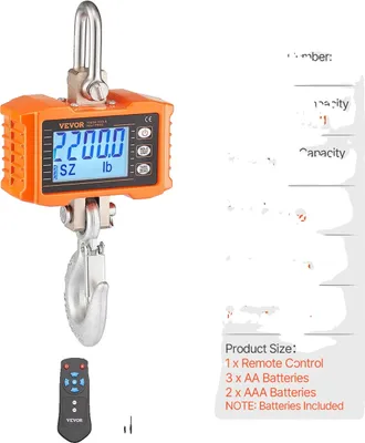 Produktbild von Digitale Hängewaage, 2200 lbs Tragfähigkeit, Fernbedienungsfunktion, 1000 kg