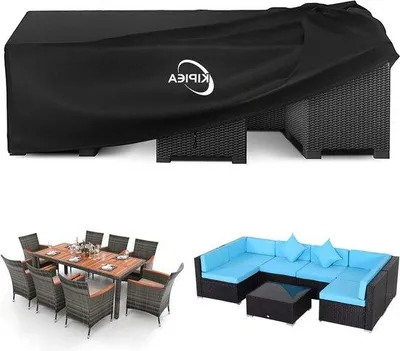 Produktbild von Famanu Gartenmöbelhülle Wasserfest 420D Oxford-Gewebe Winddicht Anti-UV - Schwarz - 250x250x71cm