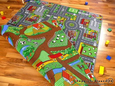 Produktbild von Straßenteppich Beidseitig mit zwei Straßenlandschaften, Größe:140x200 cm