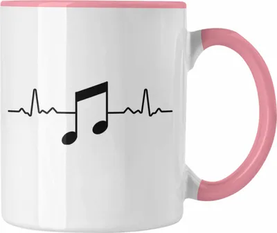 Produktbild von Trendation - Musiker Tasse Musikliebhaber Musik Musiklehrer Geschenk Geschenkidee Musiklehrerin Coach Geschenkideen Herzschlag (Rosa)
