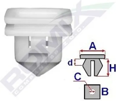 Image de ROMIX Clip moulure / protection C60446 pour VOLVO V50 (545) XC60 (156) C30 (533)