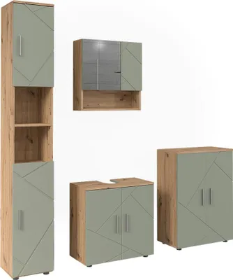 Produktbild von Badmöbel-Set Vicco Irma Salbeigrün 4 Teile, Model 59141