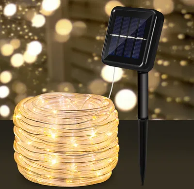 Produktbild von Yakimz Solar Lichtschlauch Draht Garten Lichterkette LED Lichterschlauch-Warmweiß-20m