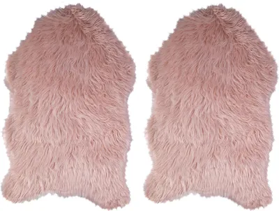 Produktbild von Kunstfell - 90 x 60 cm - Rosa - 2er Set