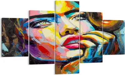 Produktbild von Bild auf Leinwand - Leinwandbild - Mädchen Gesicht - 125x70cm - Wand Bild - Wanddeko - Wandbilder - Leinwanddruck - Bilder - Kunstdruck - Wanddekoration - Leinwand bilder - Wandkunst - EA125x70-3456