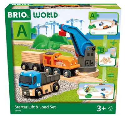 Obrázek produktu pro BRIO World Train Set Starter Lift & Load Set, Rozmanité, 3 rok/roky, Vícebarevný