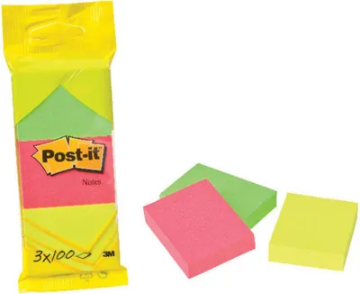 Obrázek produktu pro Post-it samolepicí bloček Neon Notes 6812N 51x38mm, různé 3ks