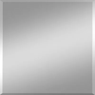 A square mirror with a beveled edge.