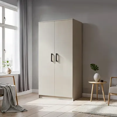 Produktbild von Masseno Drehtürenschrank SILO 90/180/50 cm 2-türig Schlafzimmer Schrank Kleiderschrank Kaschmir
