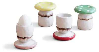 Imagen del producto de Elzusha - Juego de 4 hueveras con forma de seta, en variados colores