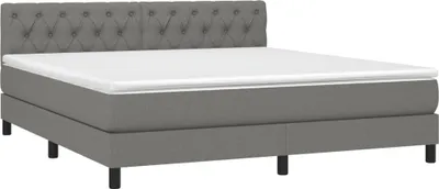 Produktbild von vidaXL Boxspringbett mit Matratze Dunkelgrau 160x200 cm Stoff