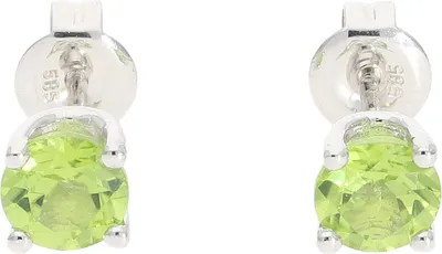 Produktbild von Weißgold Ohrstecker Damen 585 Peridot JL10-06-3885 4-Krappenfassung