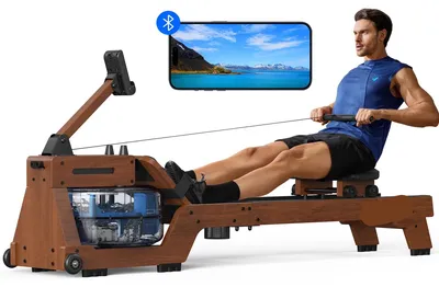Zdjęcie produktu dla Biegownica wodna - wykonana z litego drewna - Bluetooth - zbiornik na wodę o pojemności 22 litry - maksymalne obciążenie 150 kg