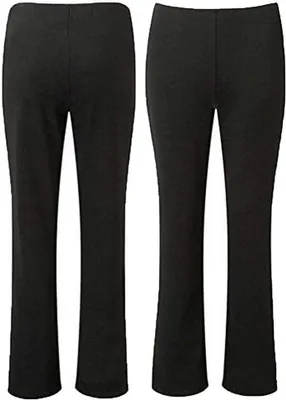 Productafbeelding van Damesbroek bootcut stretch geribbeld, set van 2 stuks, aantrekbaar zonder rits of knopen