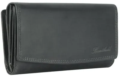 Produktbild von Benthill Damen Portemonnaie Echt Leder XXL - Geldbörse Groß mit RFID Schutz - Echtleder Vintage Damenbörse mit vielen Kartenfächer inkl. Geschenkbox