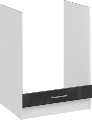 Produktbild von Roe Furniture | Küchenunterschrank 60 cm - Schwarz – Schwarz Glänzend - Schrank unter dem Backofen - Ohne Arbeitsplatte - Unterschränke Küche - ZK6
