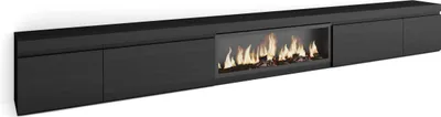 Produktbild von TV-Schrank, Lowboard, 368x35x45cm, Elektrokamin XXL, Schwarz