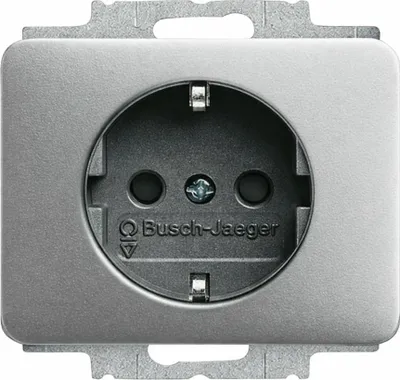 Image de Busch-Jaeger SCHUKO® Prise de courant Safety+ titane - alpha, 1 pièce.