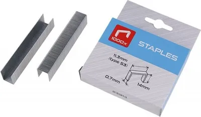Produktbild von Heftklammern Typ 53, 14mm Schenkellänge, 0,7mm Drahtstärke, 11,3mm Rückenbreite, 1000 Stück