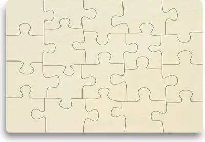 Produktbild von Personalisierbares Holzpuzzle zum selbst gestalten – 20 Teile, ca. 29 x 19,5 cm – leeres Puzzle aus unbehandeltem Schichtholz, inkl. Puzzlevorlage