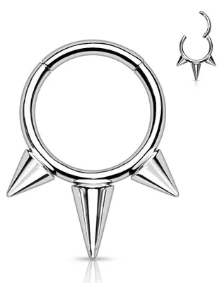 Produktbild von Septum Clicker Piercing Titan Spikes Silber