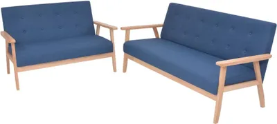 Immagine prodotto di The Living Store Set divano 2 pezzi Tessuto blu