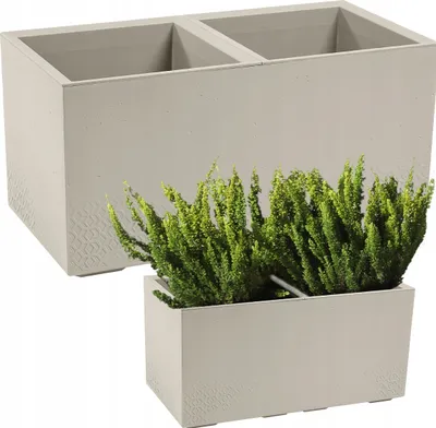 Obrázek produktu pro Květináč Lamela | kontrola | 80 cm | béžový beton