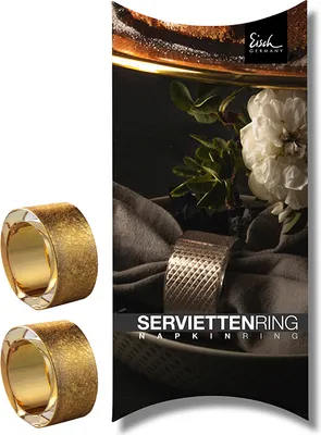 Produktbild von Eisch Vorteilset 2 Stück 2 Serviettenringe 905/50 gold im Geschenkkarton GOLD RUSH 74390551 und Geschenk + Spende
