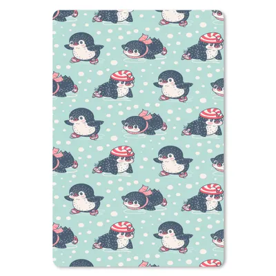 Produktbild von MuchoWow® Mauspad Mousepad Pinguin - Schlittschuhe - Mütze - Kinder - Muster 18x27 cm - Mousepads - Maus Mat - Pad - Mausunterlage