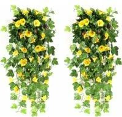 Obrázek produktu pro Věnec z umělých květin - Závěsný věnec z umělých květin / nástěnné umělé květiny/90 cm / dekorace na párty / svatební dekorace - 2 balení