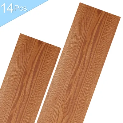 Produktbild von Vigevee 2 m² PVC Vinylboden Bodenbelag Vinyl Laminat Selbstklebend Dielen Planke Rutschfest Wasserfest 14 Stück Vinyl-Dielen Holzmaserung Dielen (Holzbraun)