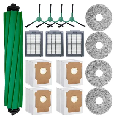 Produktbild von 16 Stück Ersatzteile für iRobot Roomba Plus 505/405 Combo Staubsauger-Zubehör,1 x Hauptbürste,4 x Seitenbürste,3 x Filter,4 x Wischtuch,4 xStaubbeutel