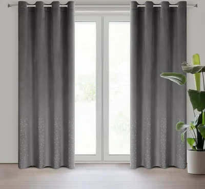 Produktbild von Vorhang ARIADNA dunkelgrau 140x250 cm  Ösen Ösenvorhang