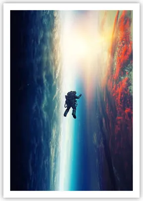Produktbild von Poster - Poster ohne Rahmen - Kosmos Astronaut Planet - 70x100 cm - Wand Bild - Wanddeko - Wandbilder - Kunstposter - Wandposter - Bilder - Kunstdruck - Wanddekoration - Wandbild - P2XPA70x100-5049